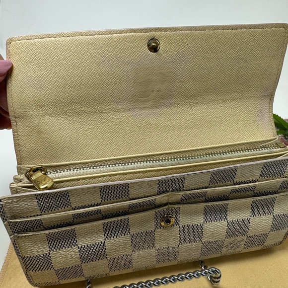 10273 Louis Vuitton Damier Azur Portefeuille Sarah Long Bifold Wallet - Picture 3 of 14